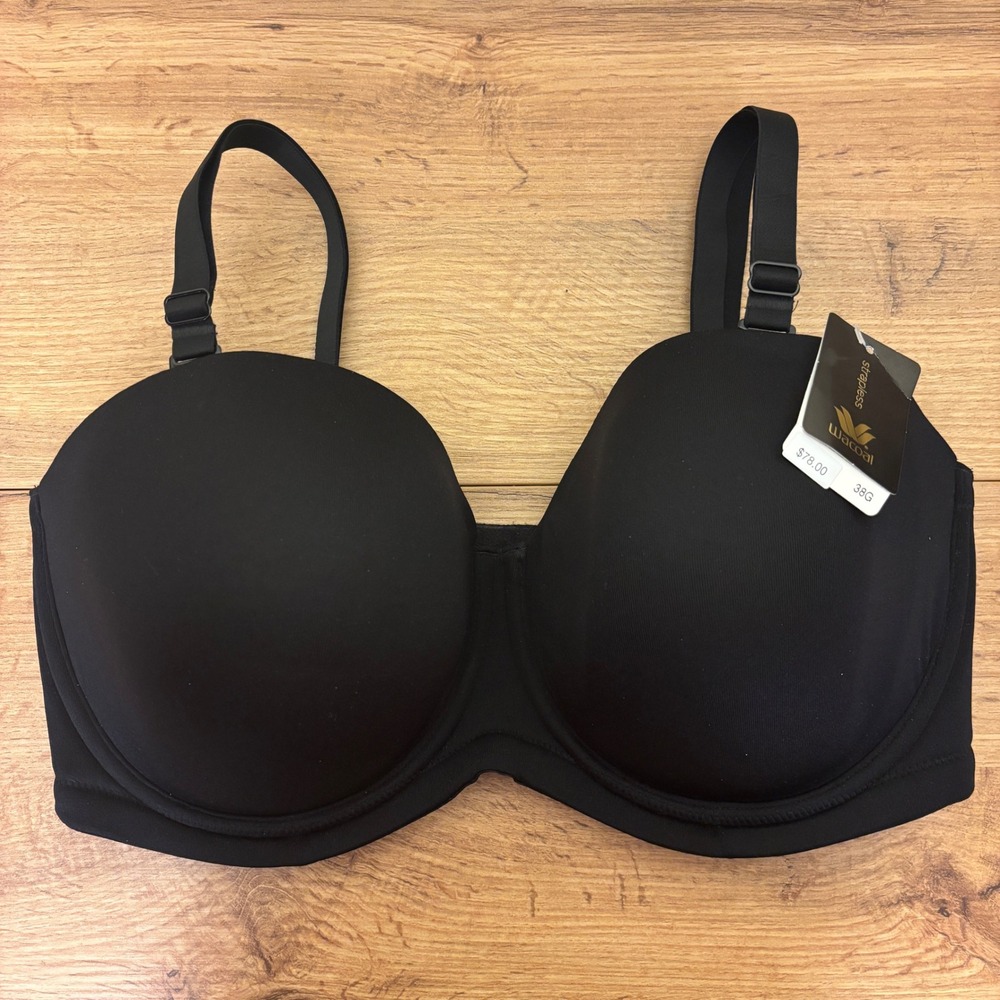 NWT WACOAL Red Carpet‎ Convertible Strapless Bra Black Women Size 38G Comfort - Picture 2 of 9